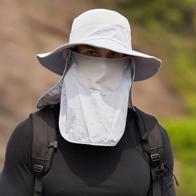 Men's Detachable Face Mask Hiking Bucket Hat