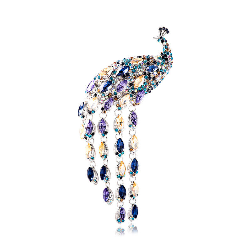 Women's Grazioso Peacock Fringe Brooch