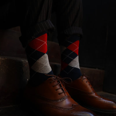 Men's Argyle Pattern Design Cotton Socks