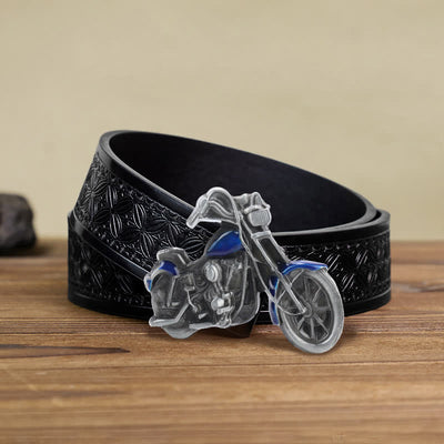 Men's DIY Cool Motorcycle Buckle Leather Belt