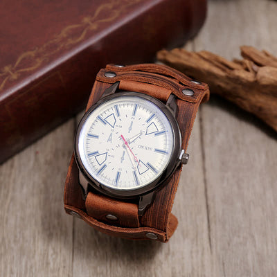 Men's Personalized Retro Fashion Cuff Leather Watch