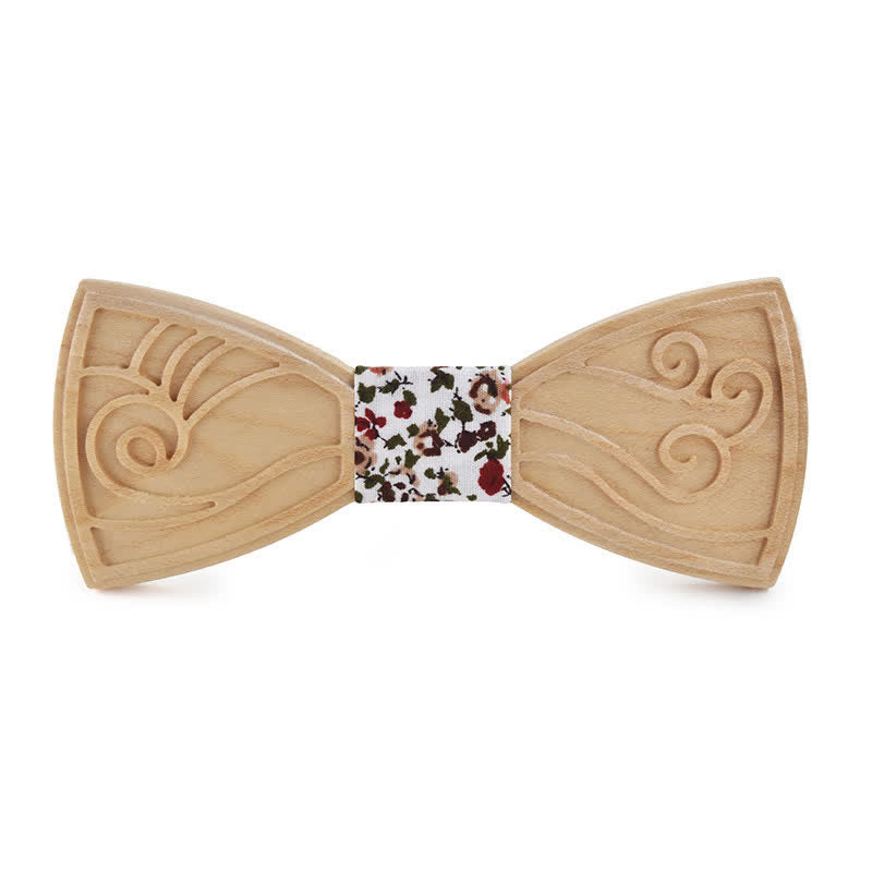 Men's Novelty Music Engraving Wooden Bow Tie