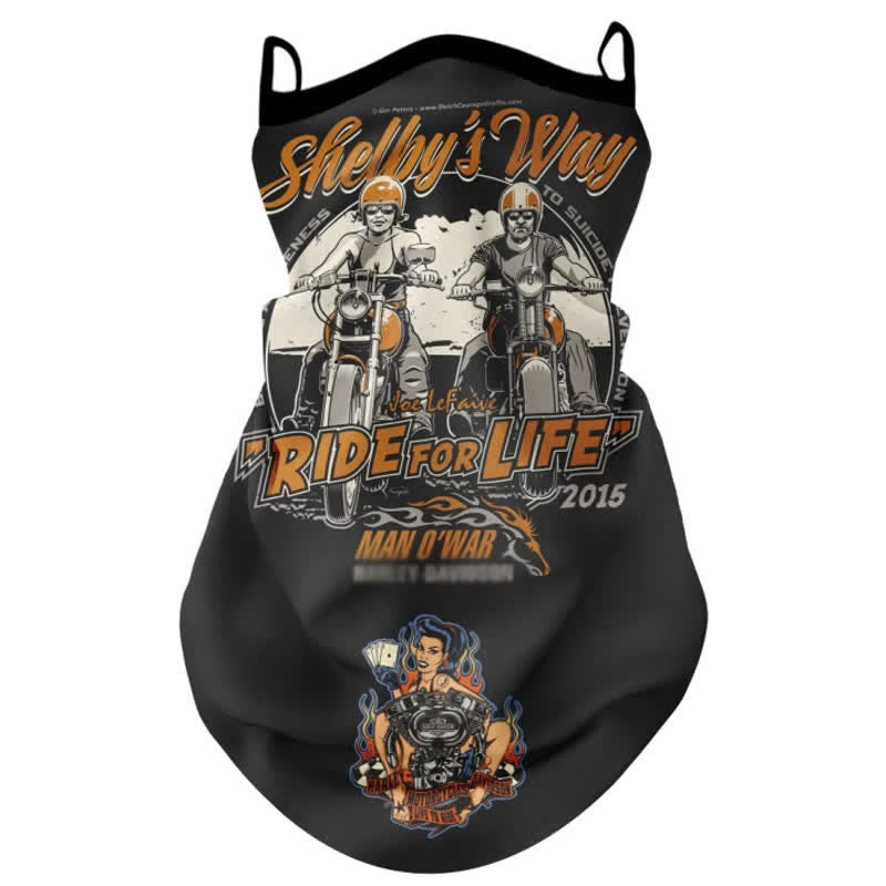 Born To Ride Motorbike Face Mask Ear Loops Bandana