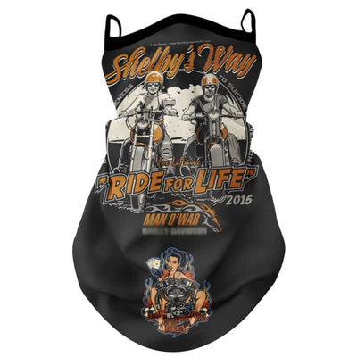 Born To Ride Motorbike Face Mask Ear Loops Bandana