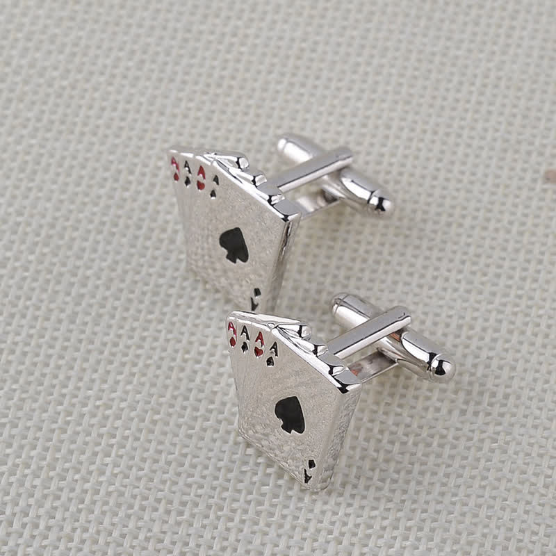 Men's Poker Gambling Ace Of Cards Cufflinks