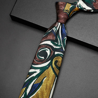 Men's Abstract Fasion Oil Painting Freedom Necktie