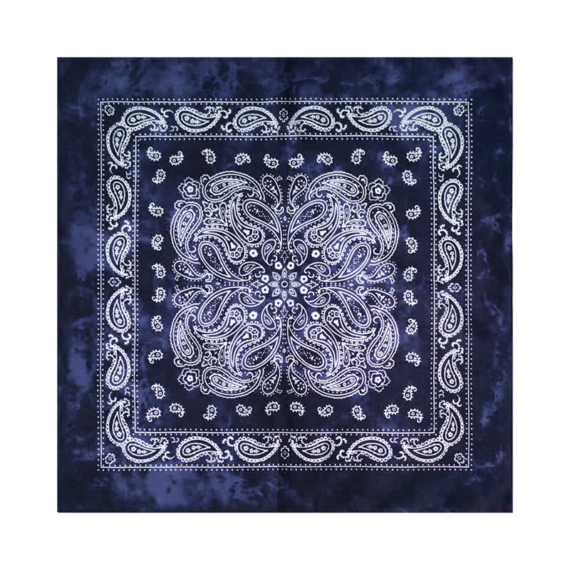 Paisley Acidwash Square Scarf with Scarf Buckle