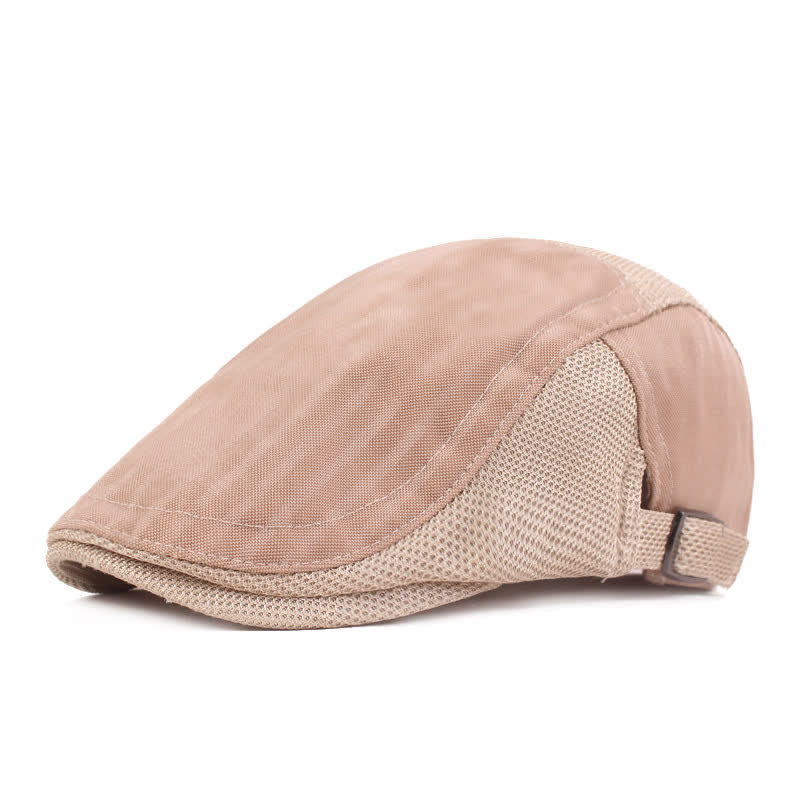 Simple Duckbill Striped Lightweight Beret Hat