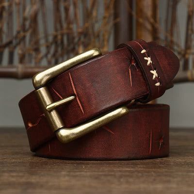 Men's Vintage Fancy Carving Leather Belt