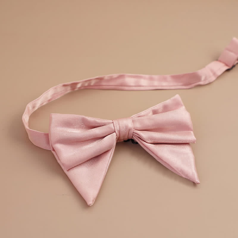 Men's Glossy Butterfly-Like Oversized Pointed Bow Tie