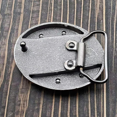 Men's DIY Sharp Dragon Hidden Folding Knife Leather Belt