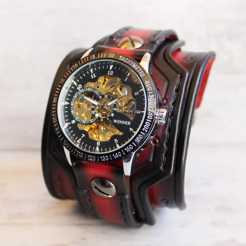 Men's Punk Steampunk Style Cuff Watch