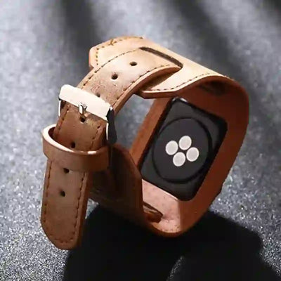 Vintage Leather Cuff Smart Watch Band