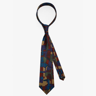 Men's Colored Maze Design Oil Painting Necktie