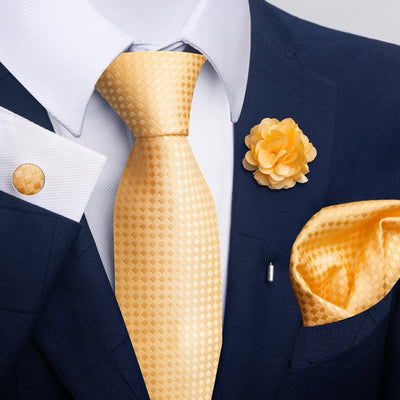 4Pcs Men's Novelty Pocket Square Cufflink Necktie Set