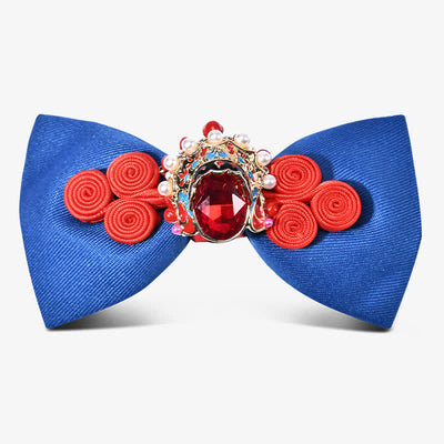 Men's Stylish Circle Decors Artificial Pearl Crystal Bow Tie