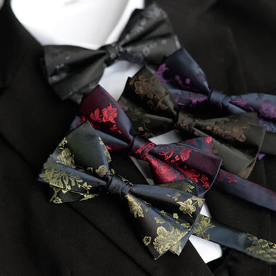 Men's Elegant Iris Floral Pattern Bow Tie
