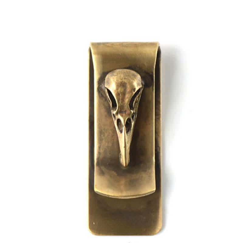 Portable Creative Brass Bird Skull Money Clip