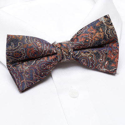 Men's Luxurious Orange Gradient Paisley Bow Tie