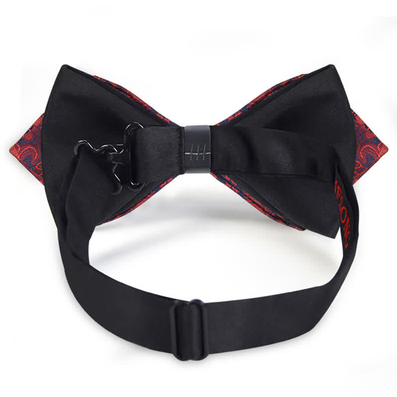 Men's Stalish Paisley Double Layers Pionted Bow Tie