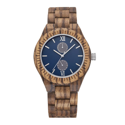 Men's Eco Friendly Wood Two Sub-Dial Wooden Watch