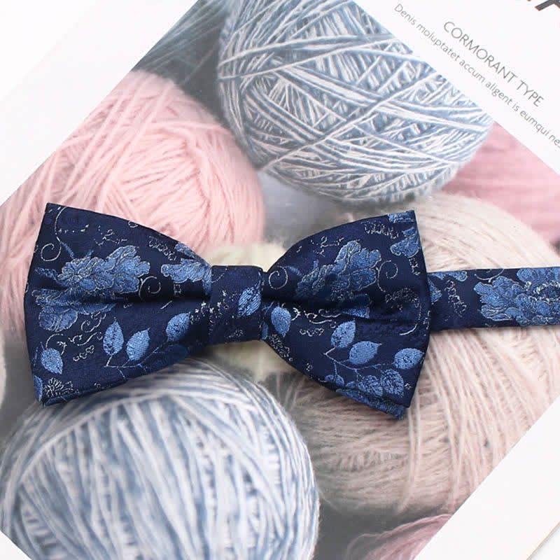 Men's Vintage Style Floral Striped Bow Tie