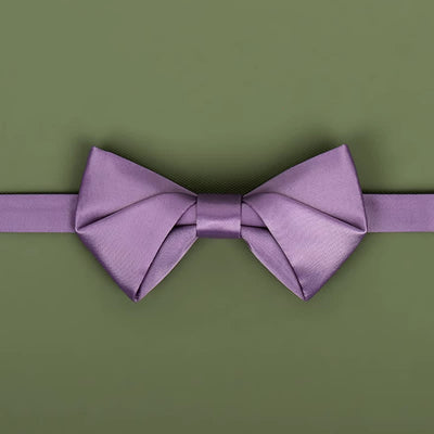 Men's Purple Mercerized Solid Color Bow Tie