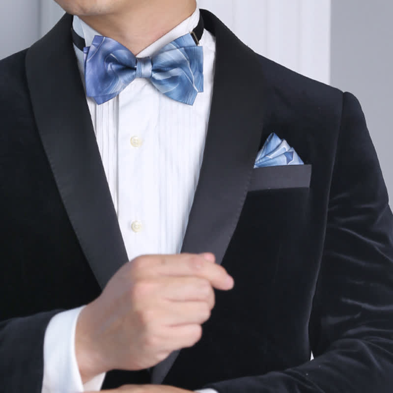 Men's Luxury Abstract Pattern Double Layered Bow Tie