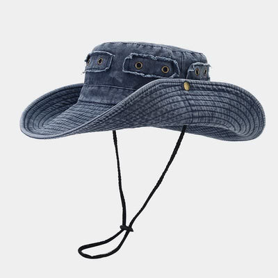 Unisex Denim Patch Sun Protection Bucket Hat