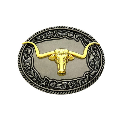 Men's DIY Horse Bull Animal Buckle Leather Belt