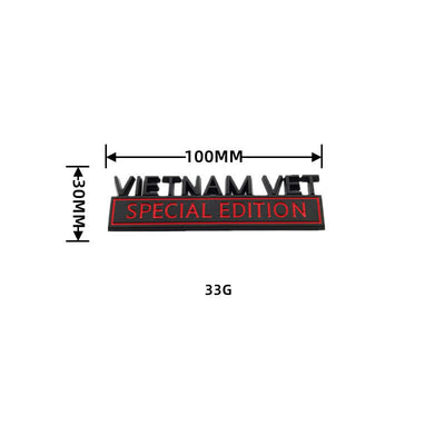 VIETNAM VET EDITION Metal Sticker Car Badge