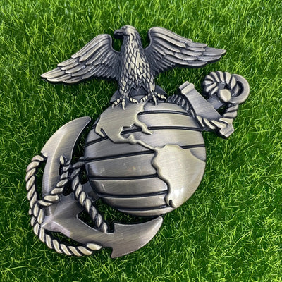 Marine Eagle Globe Anchor Metal Sticker Car Badge