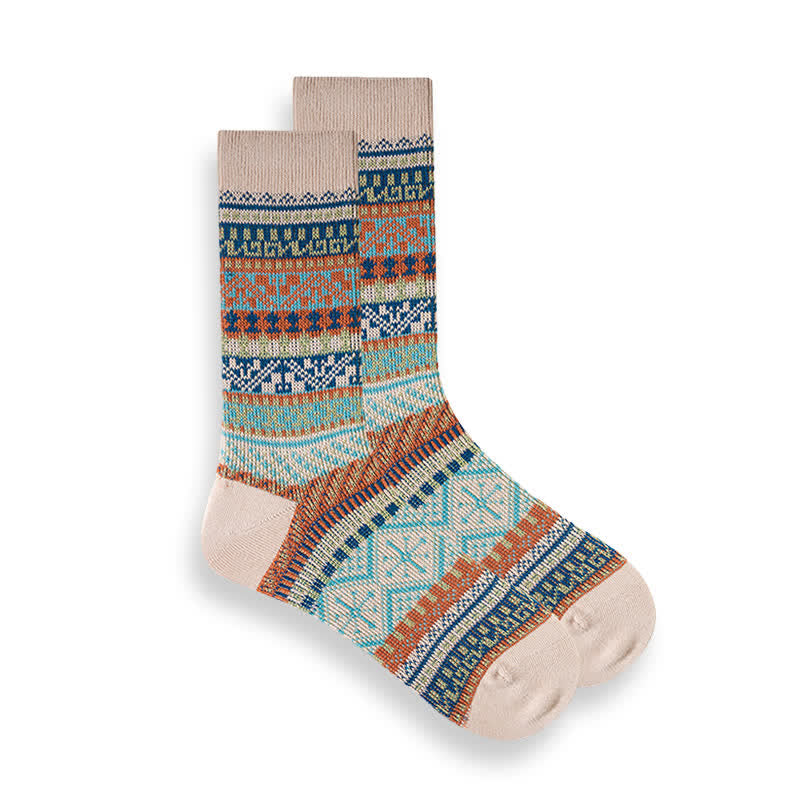 Retro National Style Ethnic Striped Socks