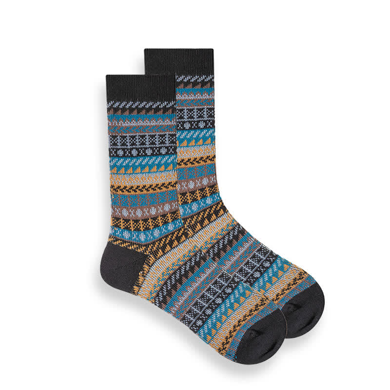 Retro National Style Ethnic Striped Socks