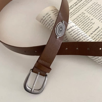 Women's Concho Rivets Metal Decoration Leather Belt