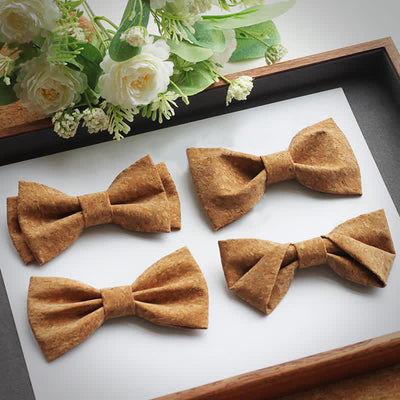 Men's Cork Wood Pattern Bow Tie