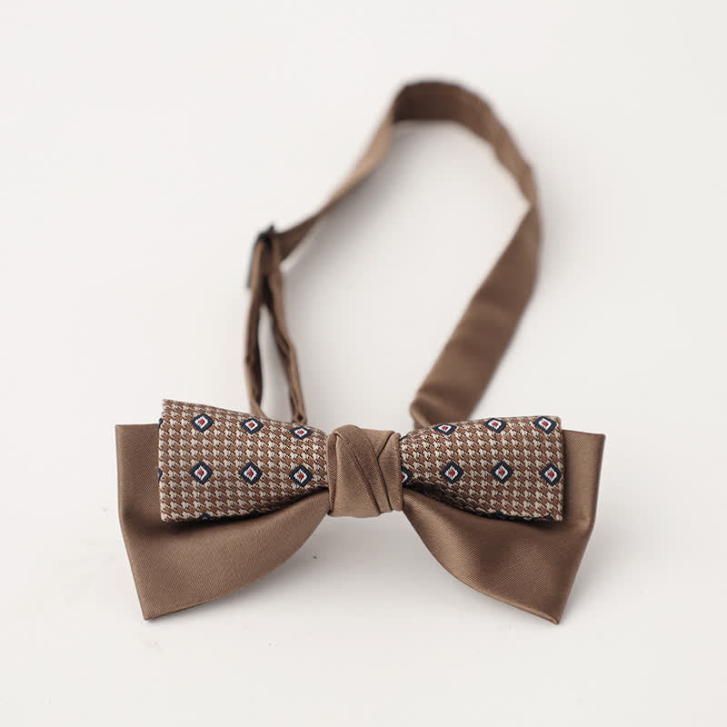 Men's Unqiue Two-Layer Patchwork Floral Bow Tie