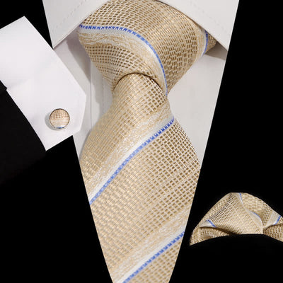 3Pcs Men's Casual Striped Office Accessory Necktie Set