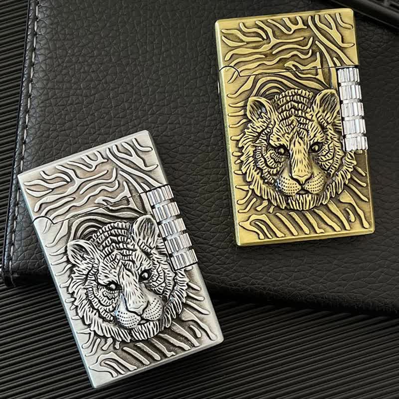 Cool Tiger Head Relief Refillable Butane Lighter