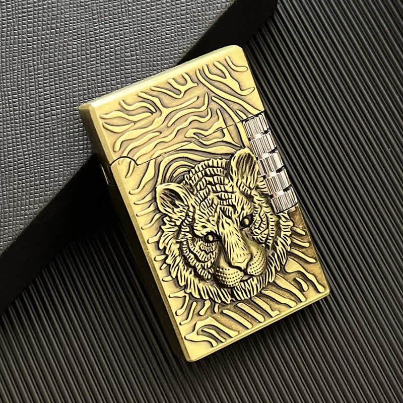 Cool Tiger Head Relief Refillable Butane Lighter