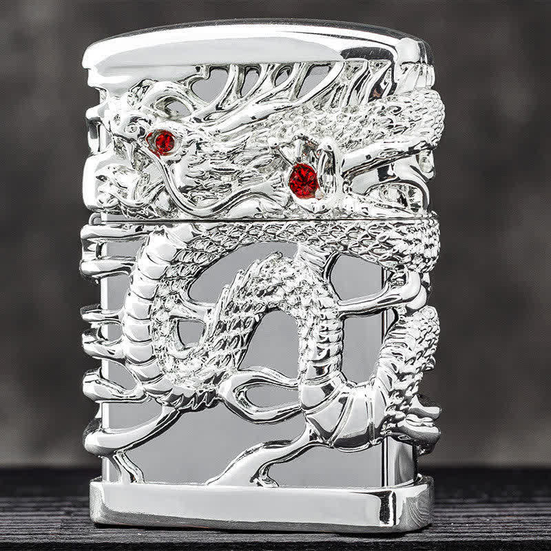 Carving Domineering Dragon Refillable Kerosene Lighter