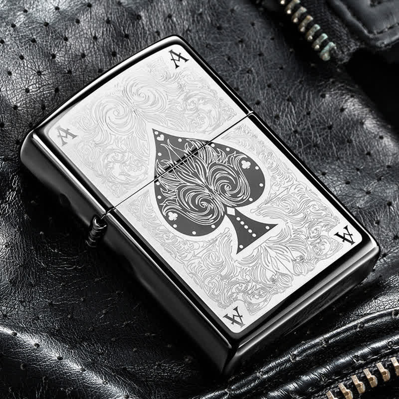 Ace of Spades Black Ice Refillable Kerosene Lighter