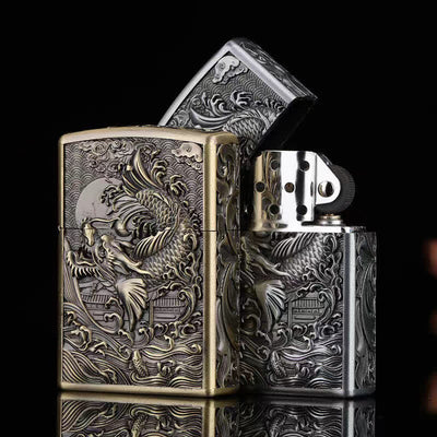 Dragon Fish Relief Refillable Kerosene Lighter