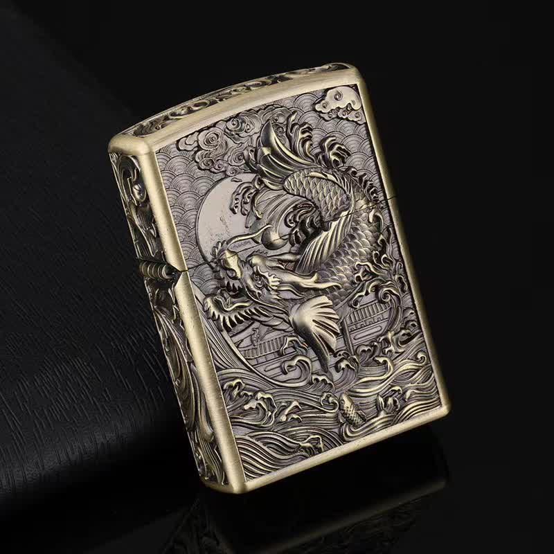 Dragon Fish Relief Refillable Kerosene Lighter