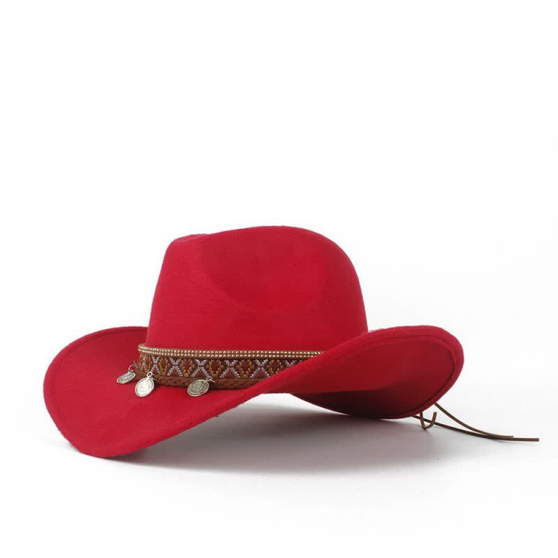 Retro Wide Brimmed Braided Rope Band Cowboy Hat