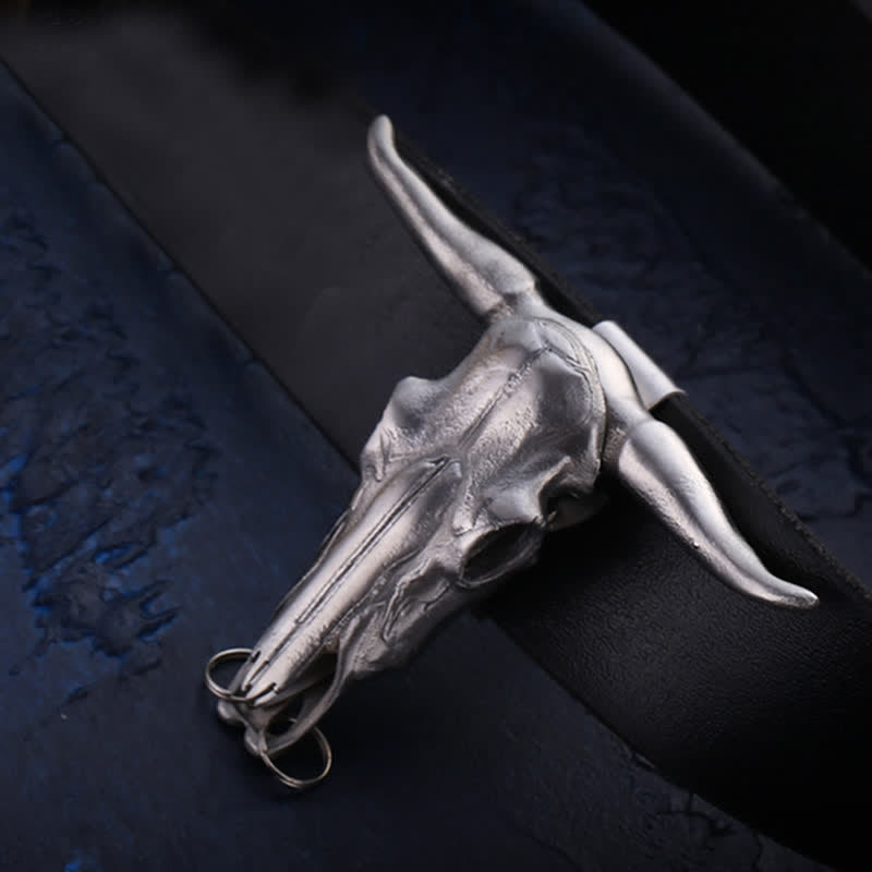 Longhorn Bull Head Multi-function EDC Tool Pendant Belt Buckle