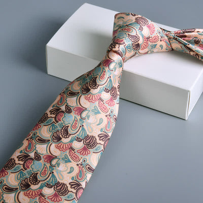 Men's Light Salmon Little Paisley Pattern Causal Necktie