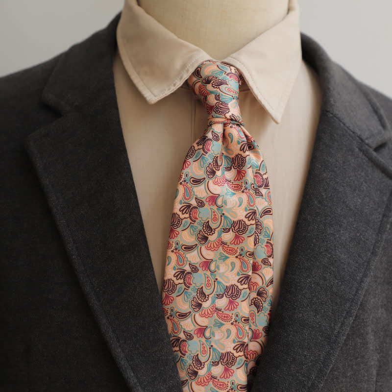 Men's Light Salmon Little Paisley Pattern Causal Necktie