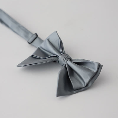 Men's Butterfly Solid Color Double Layered Oversized Pointed Bow Tie