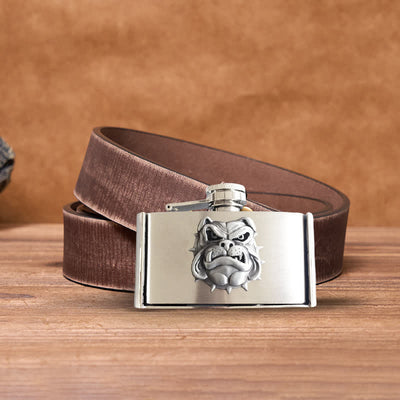 Men's DIY 3oz. Bull Dog Leather Belt with Hidden Flask